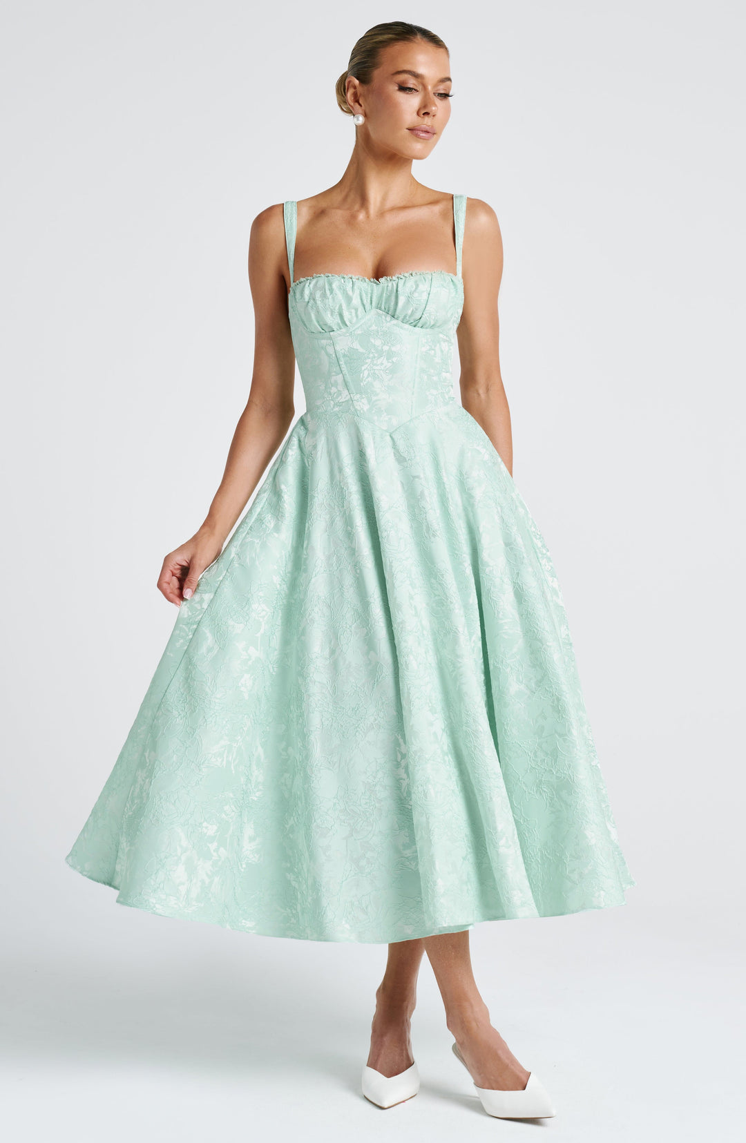 Bria Midi Dress in Mint by Clandour, product photo 8