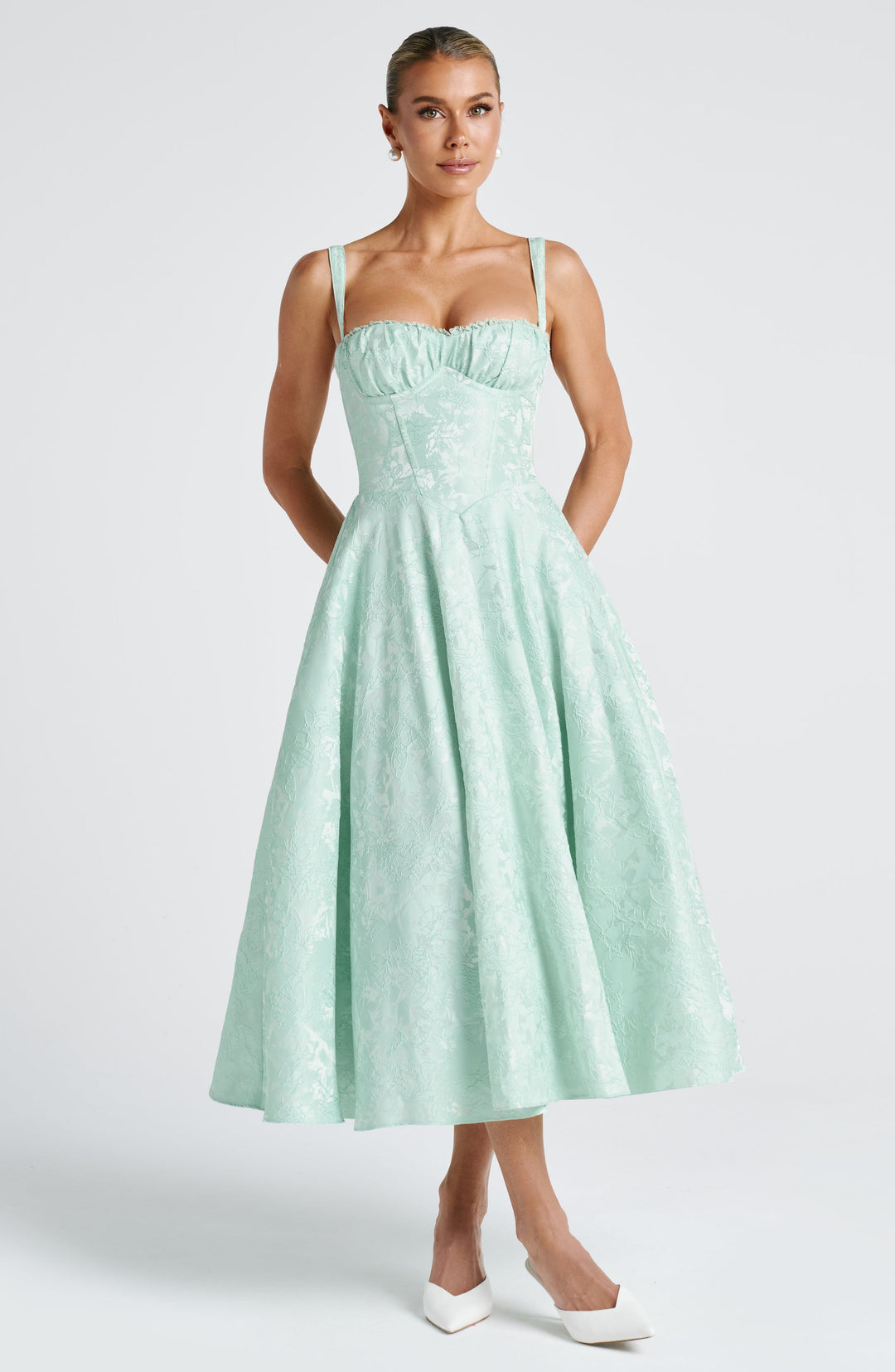 Bria Midi Dress in Mint by Clandour, product photo 9
