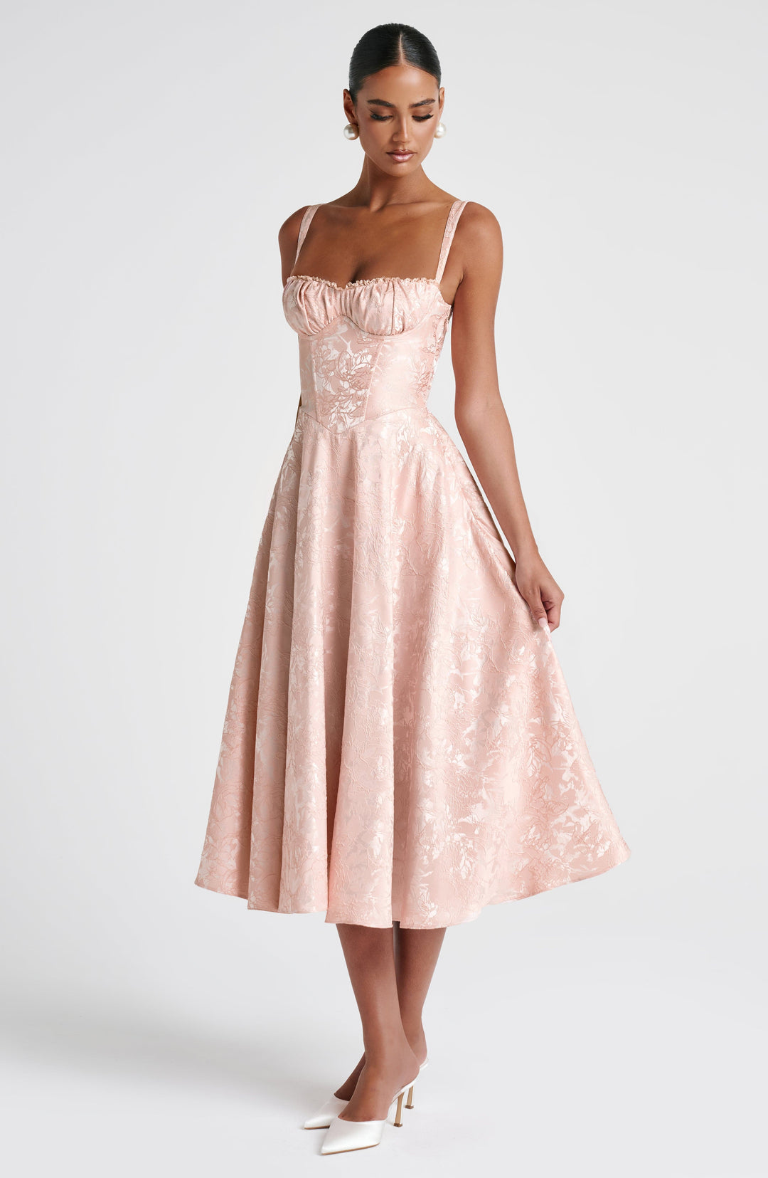 Bria Midi Dress in Soft Peach by Clandour, product photo 5