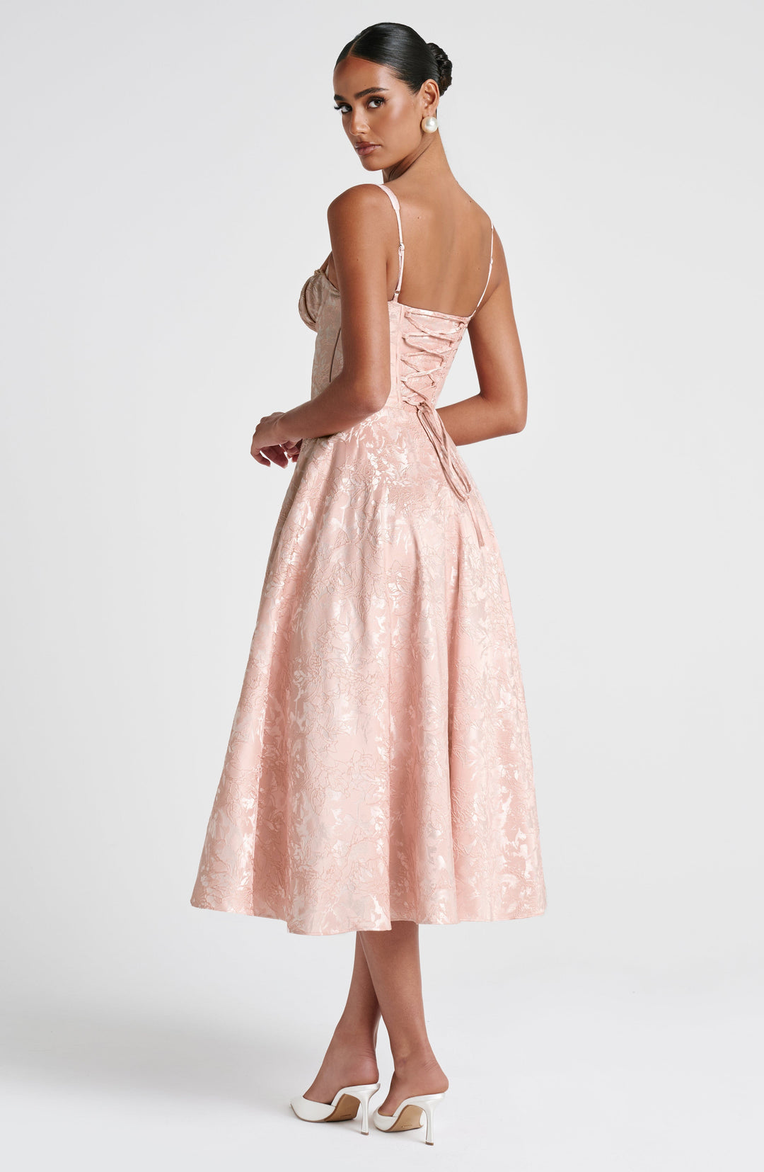 Bria Midi Dress in Soft Peach by Clandour, product photo 7