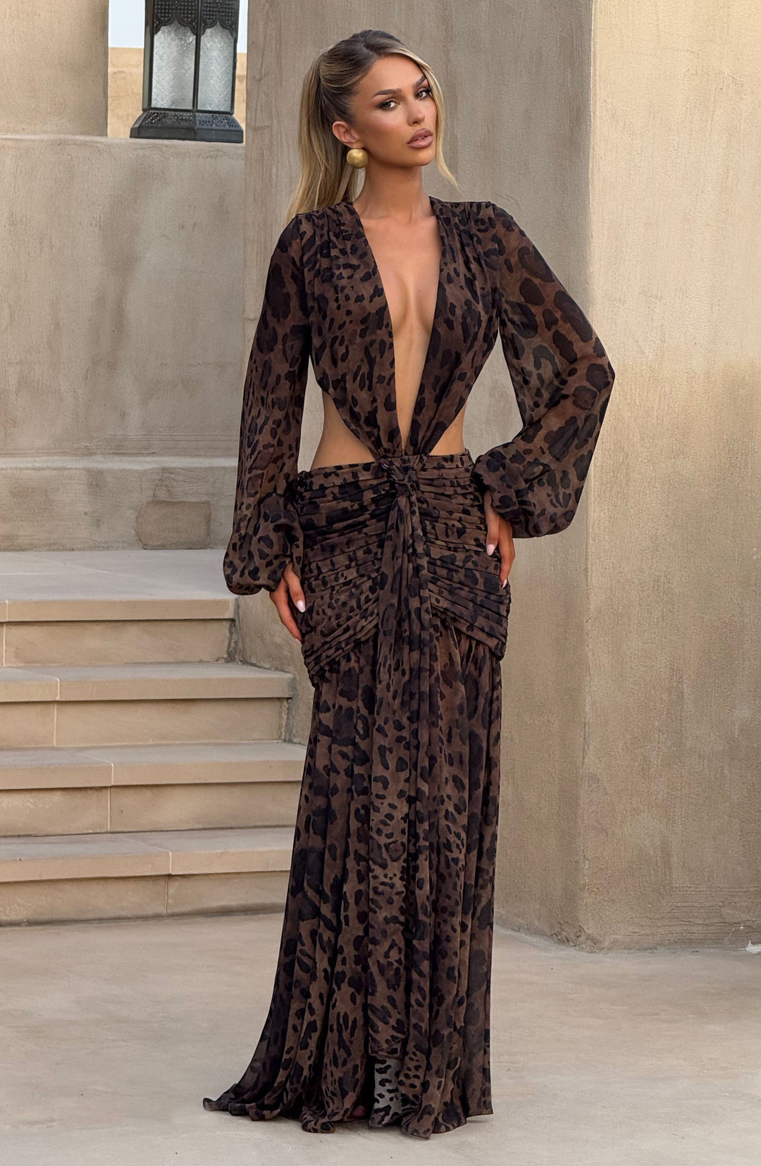 Brianna Maxi Dress in Leopard Print by Clandour, product photo 1