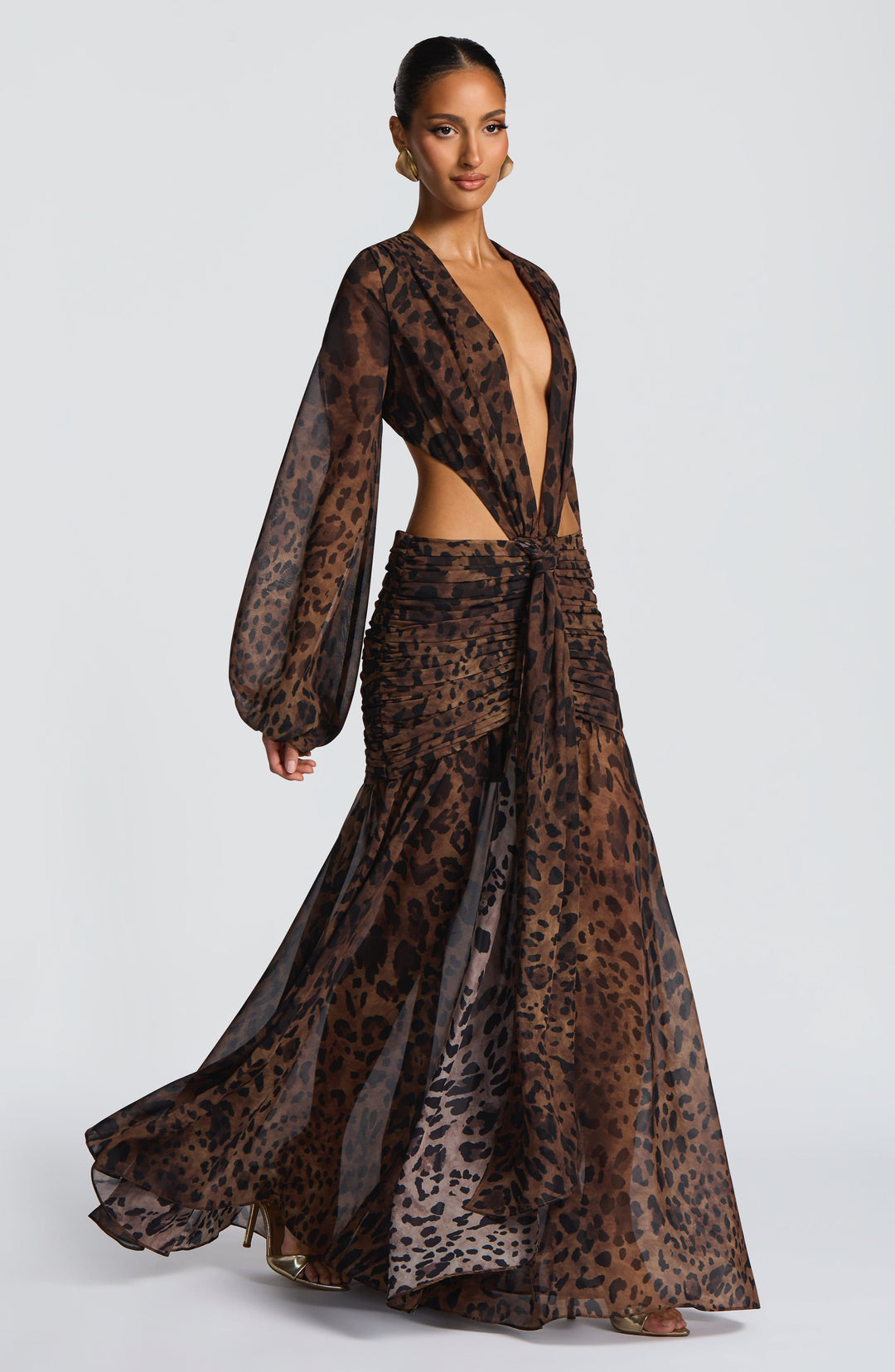 Brianna Maxi Dress in Leopard Print by Clandour, product photo 3