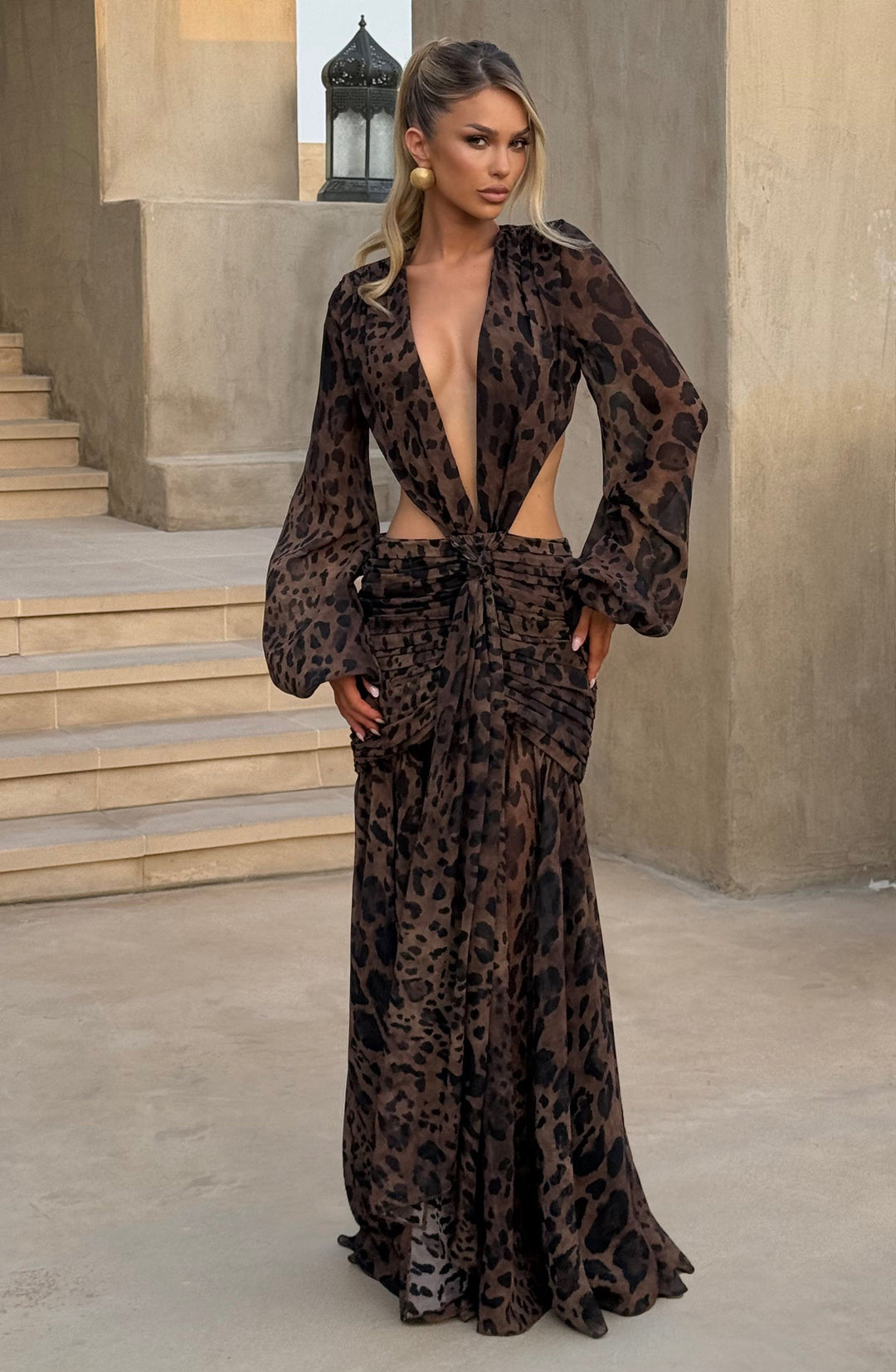 Brianna Maxi Dress in Leopard Print by Clandour, product photo 7