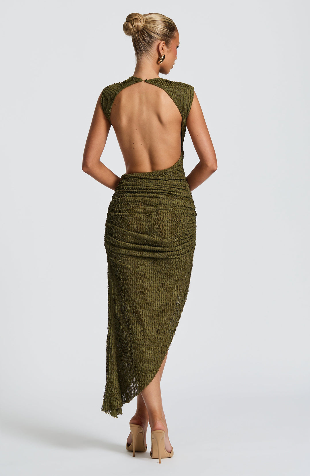 Briara Midi Dress in Khaki by Clandour, product photo 3
