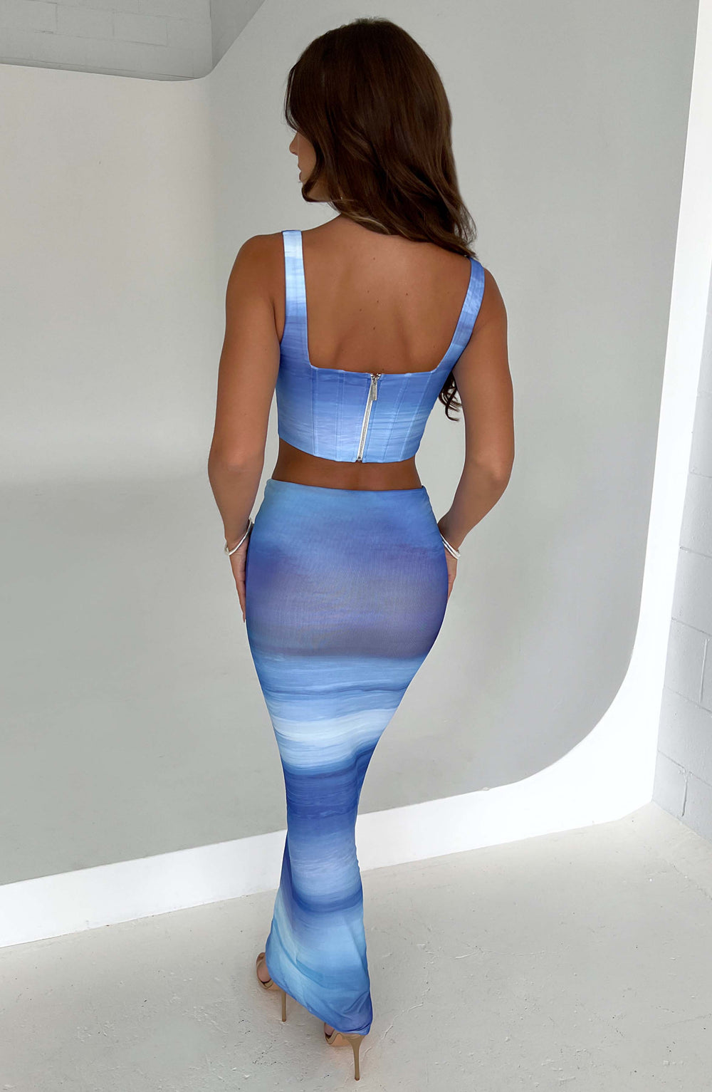 Brielle Corset in Blue Haze Print by Clandour, product photo 2
