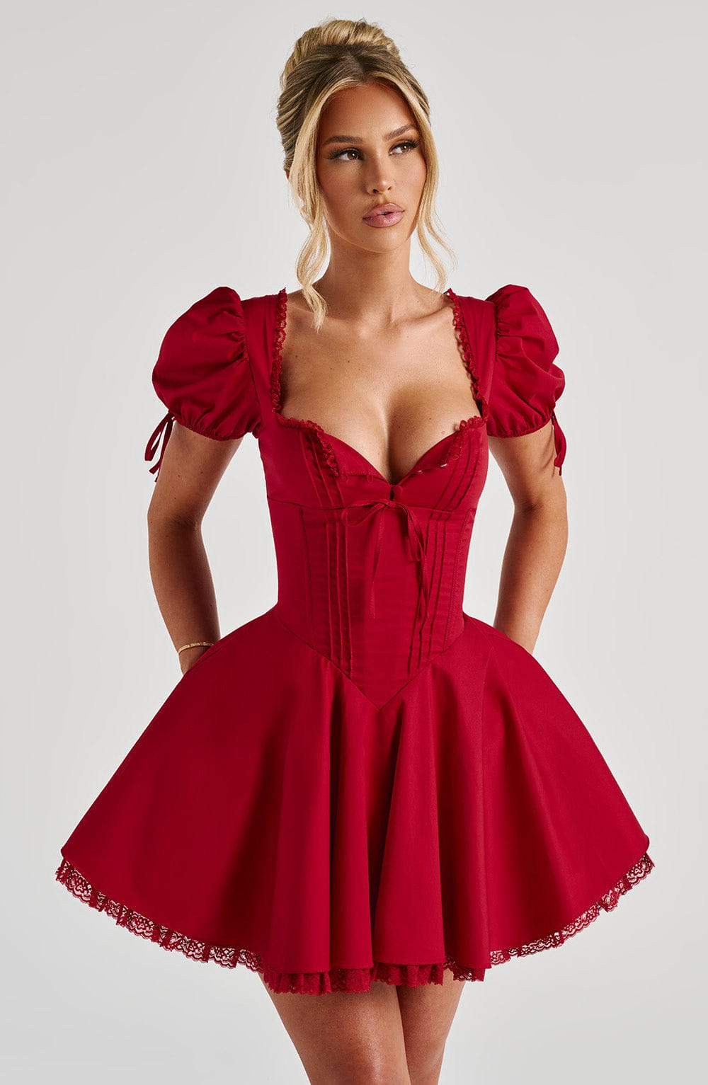 Briessa Mini Dress in Red by Clandour, product photo 1