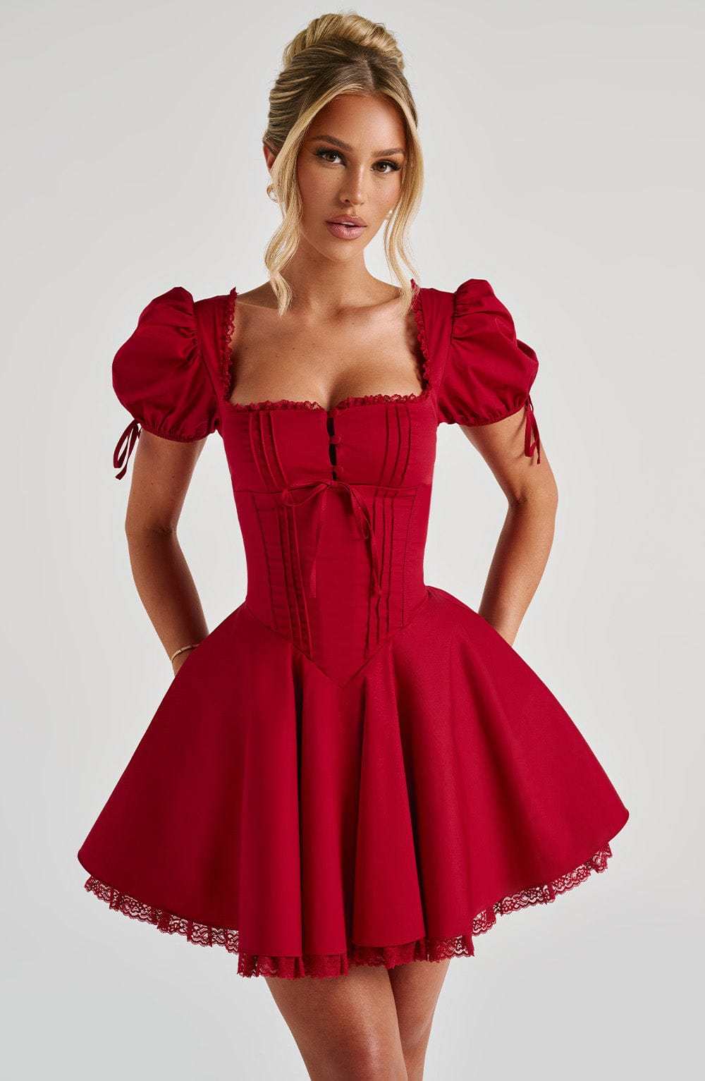 Briessa Mini Dress in Red by Clandour, product photo 2