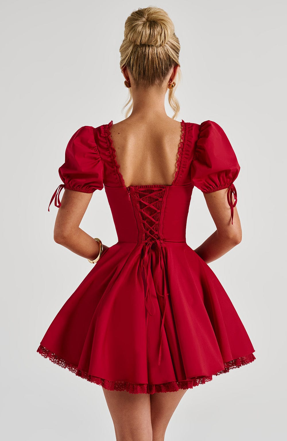 Briessa Mini Dress in Red by Clandour, product photo 3