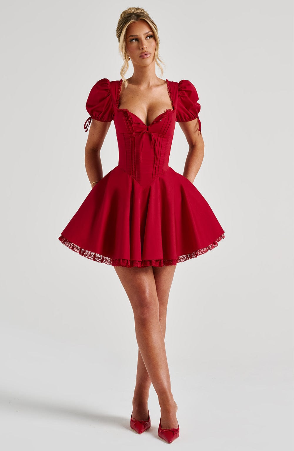 Briessa Mini Dress in Red by Clandour, product photo 6