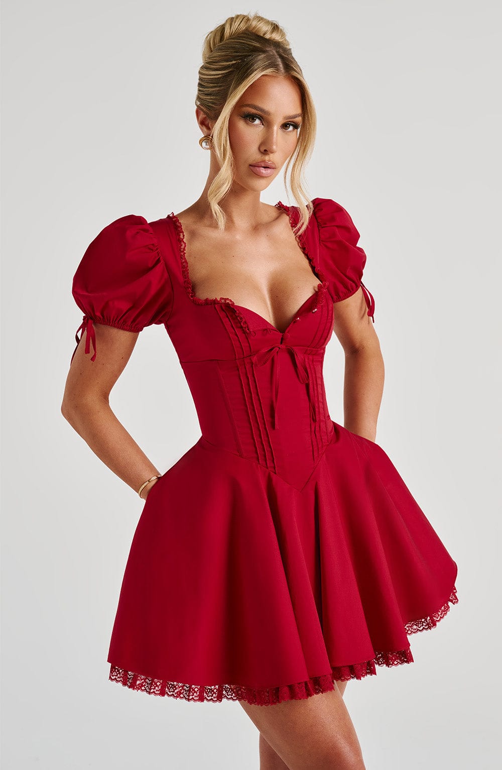 Briessa Mini Dress in Red by Clandour, product photo 7