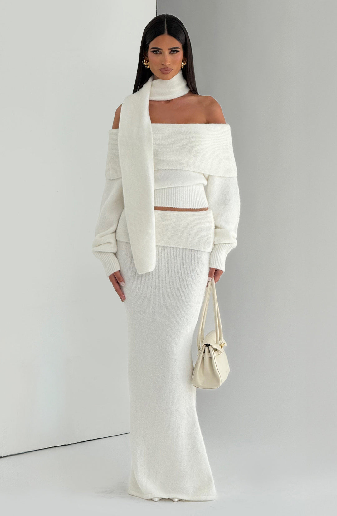 Briette Maxi Skirt in Ivory by Clandour, product photo 6