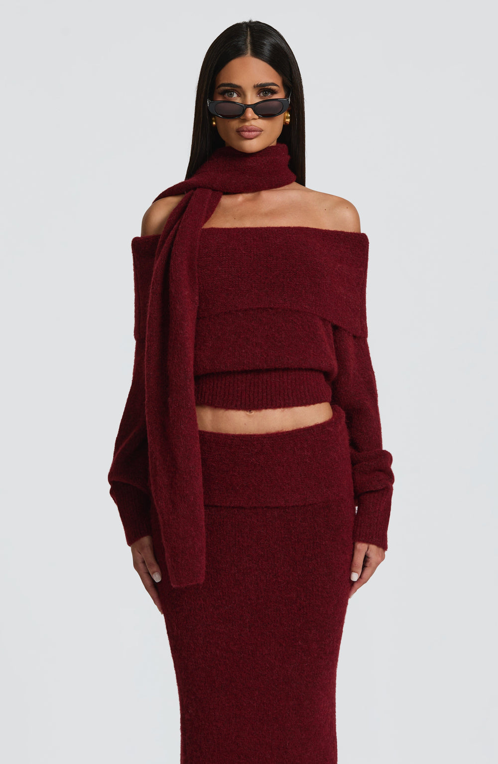 Briette Top in Burgundy by Clandour, product photo 2