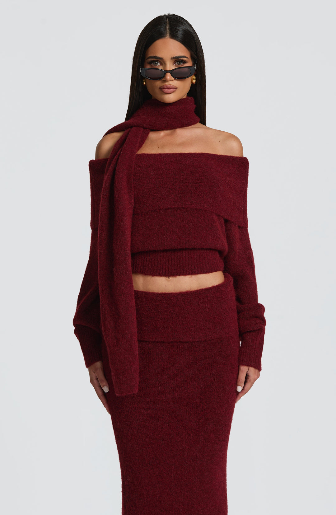 Briette Top in Burgundy by Clandour, product photo 2