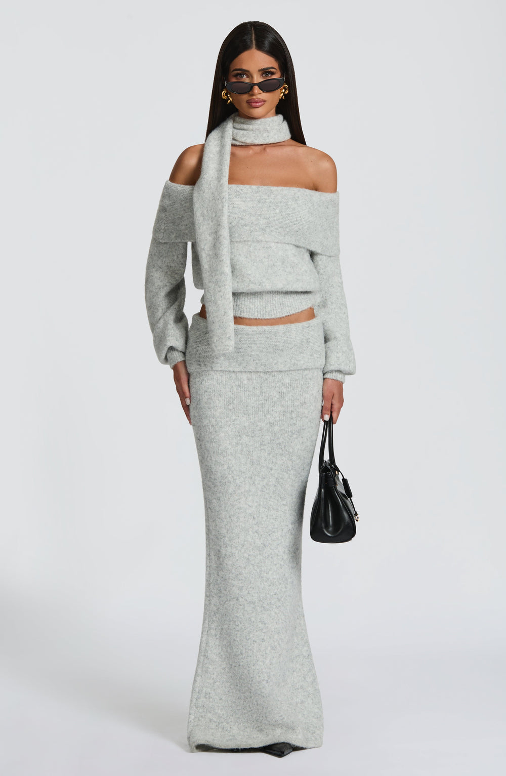 Briette Top in Light Grey Marl by Clandour, product photo 2