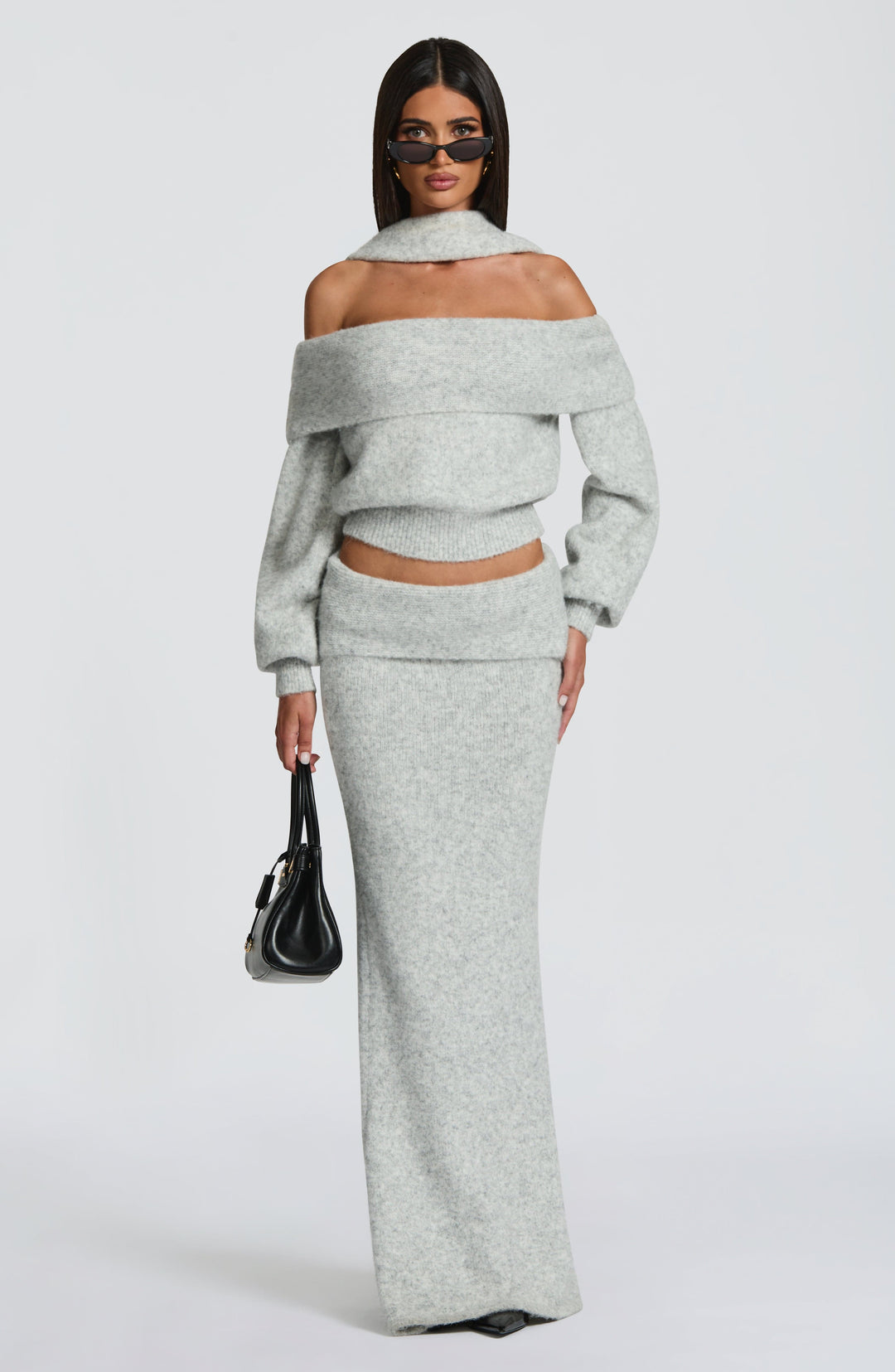 Briette Top in Light Grey Marl by Clandour, product photo 5