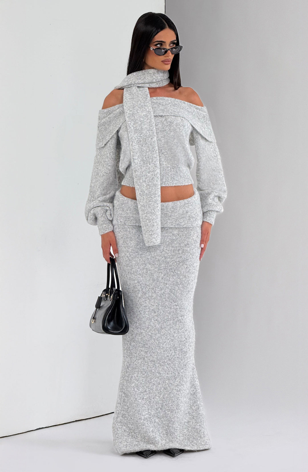 Briette Top in Light Grey Marl by Clandour, product photo 9