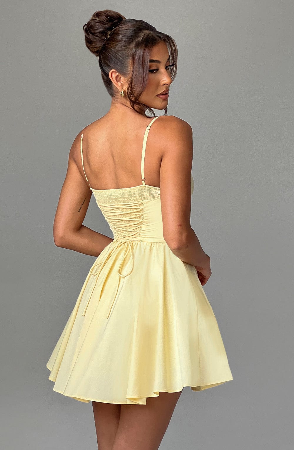 Briora Mini Dress in Lemon by Clandour, product photo 3