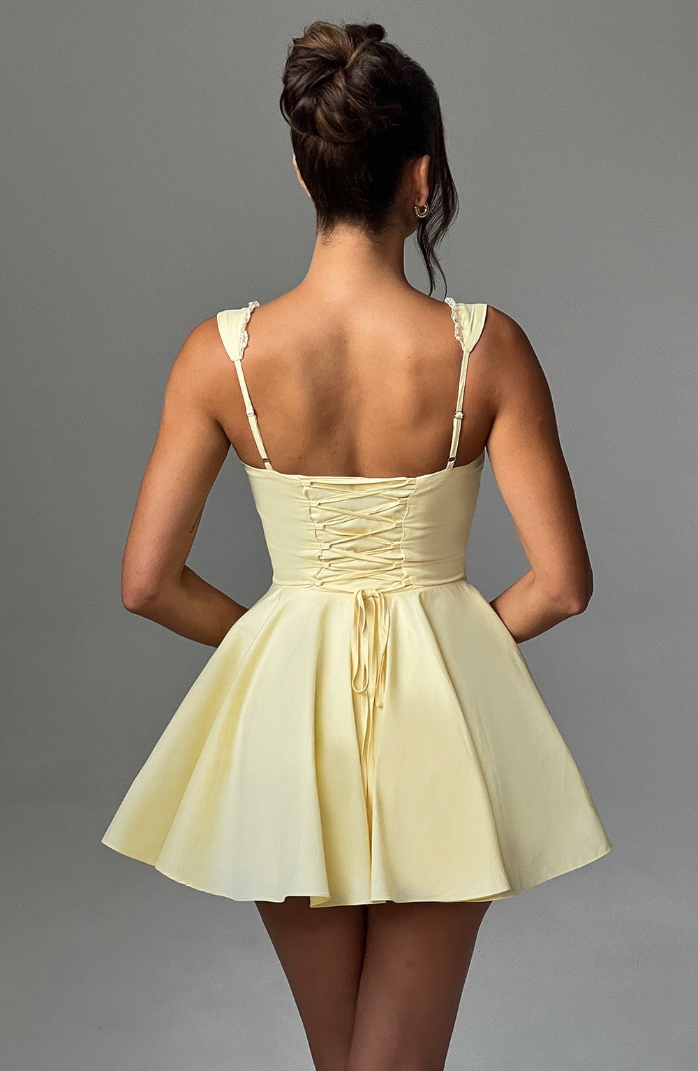 Brioria Mini Dress in Lemon by Clandour, product photo 3