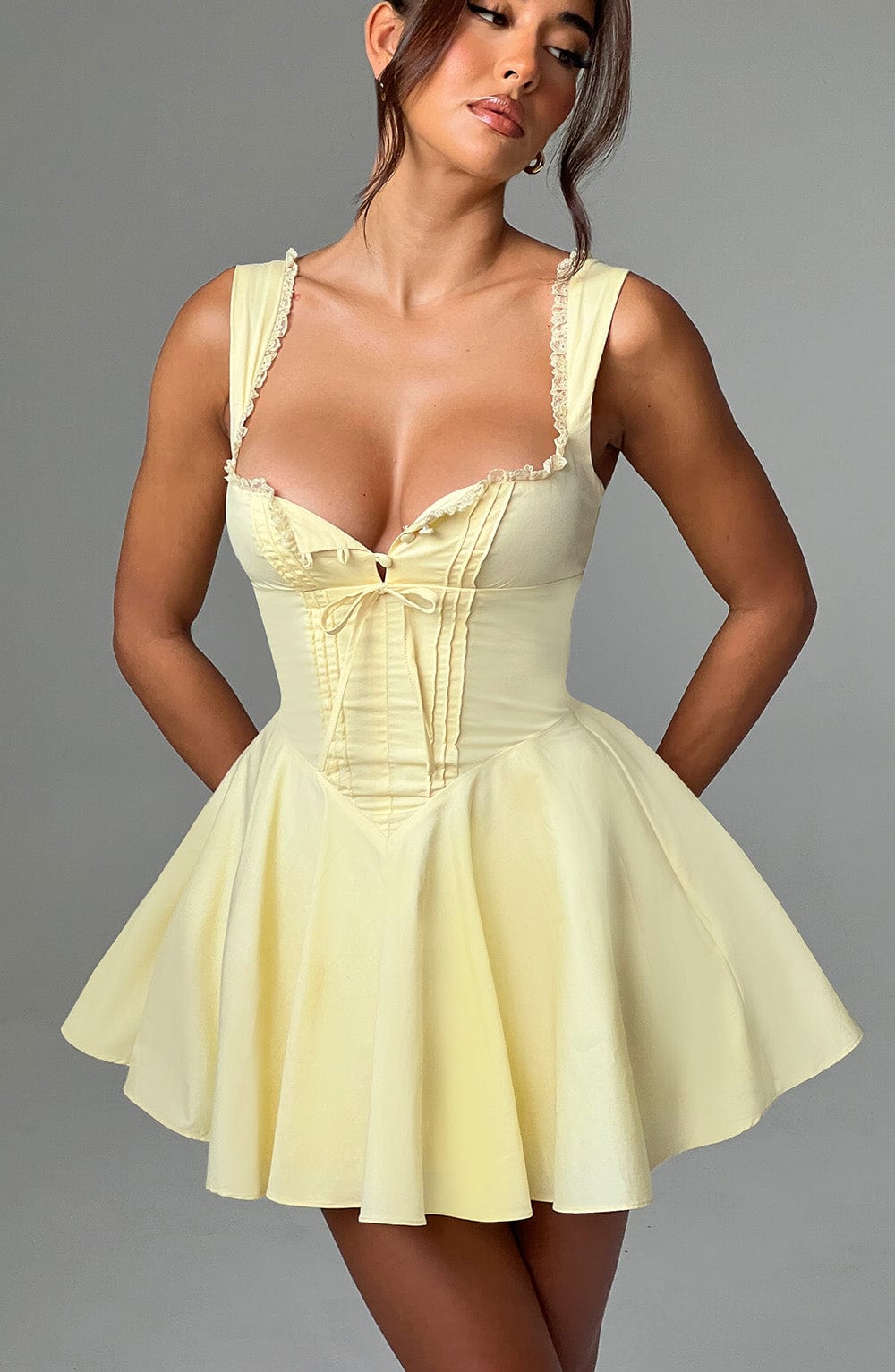 Brioria Mini Dress in Lemon by Clandour, product photo 7