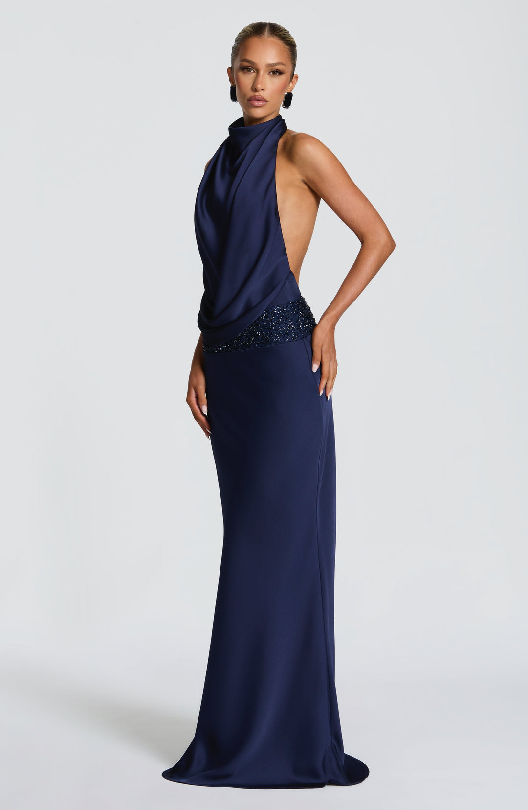 Briris Maxi Dress in Navy by Clandour, product photo 2