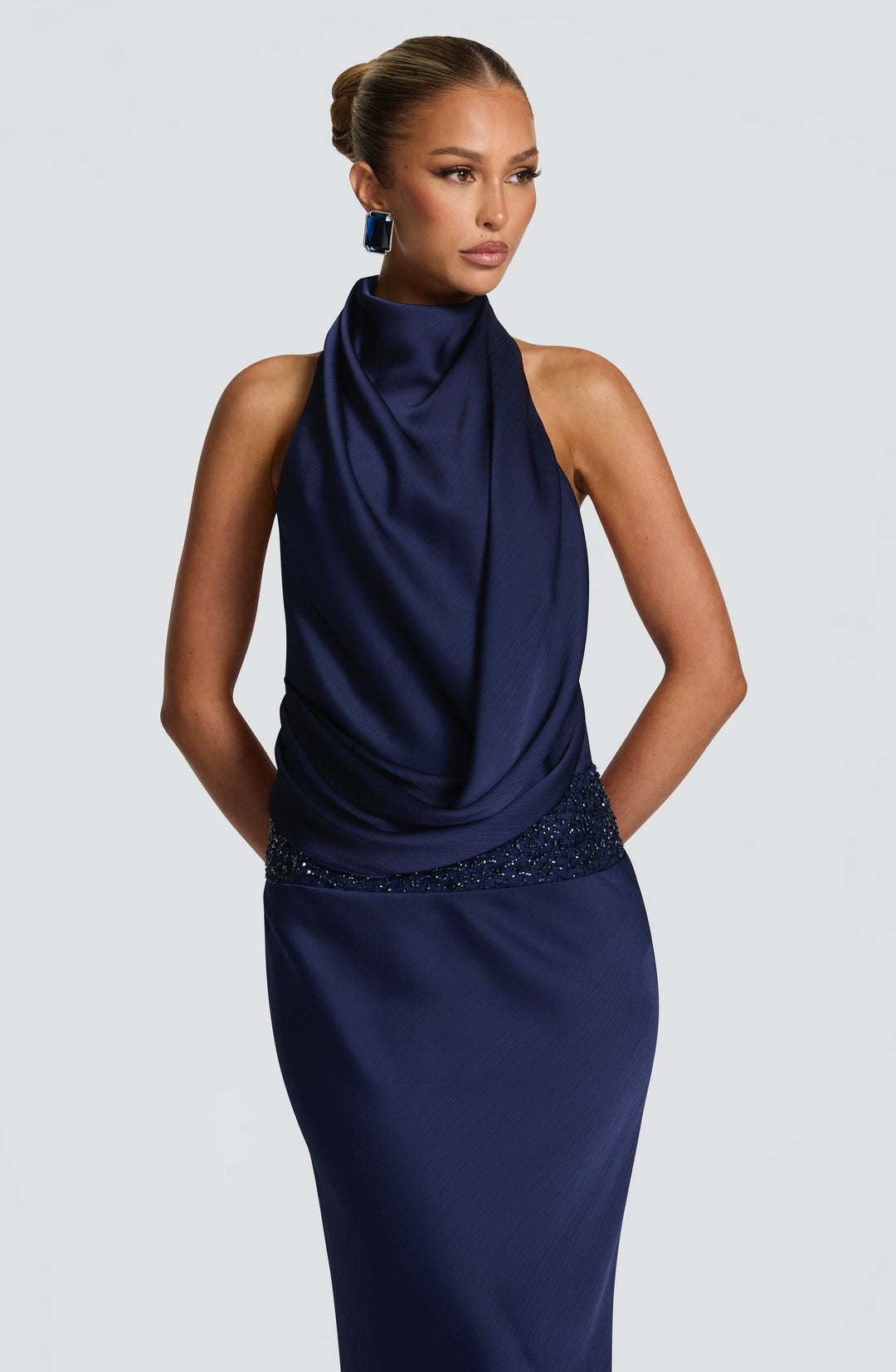Briris Maxi Dress in Navy by Clandour, product photo 4