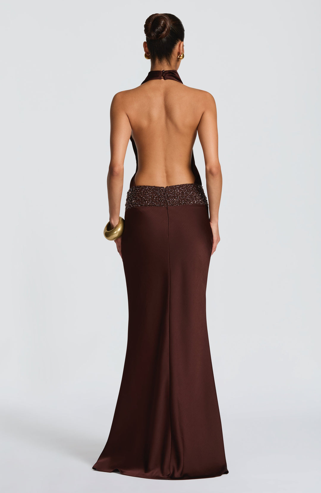 Briris Maxi Dress in Plum Brown by Clandour, product photo 4