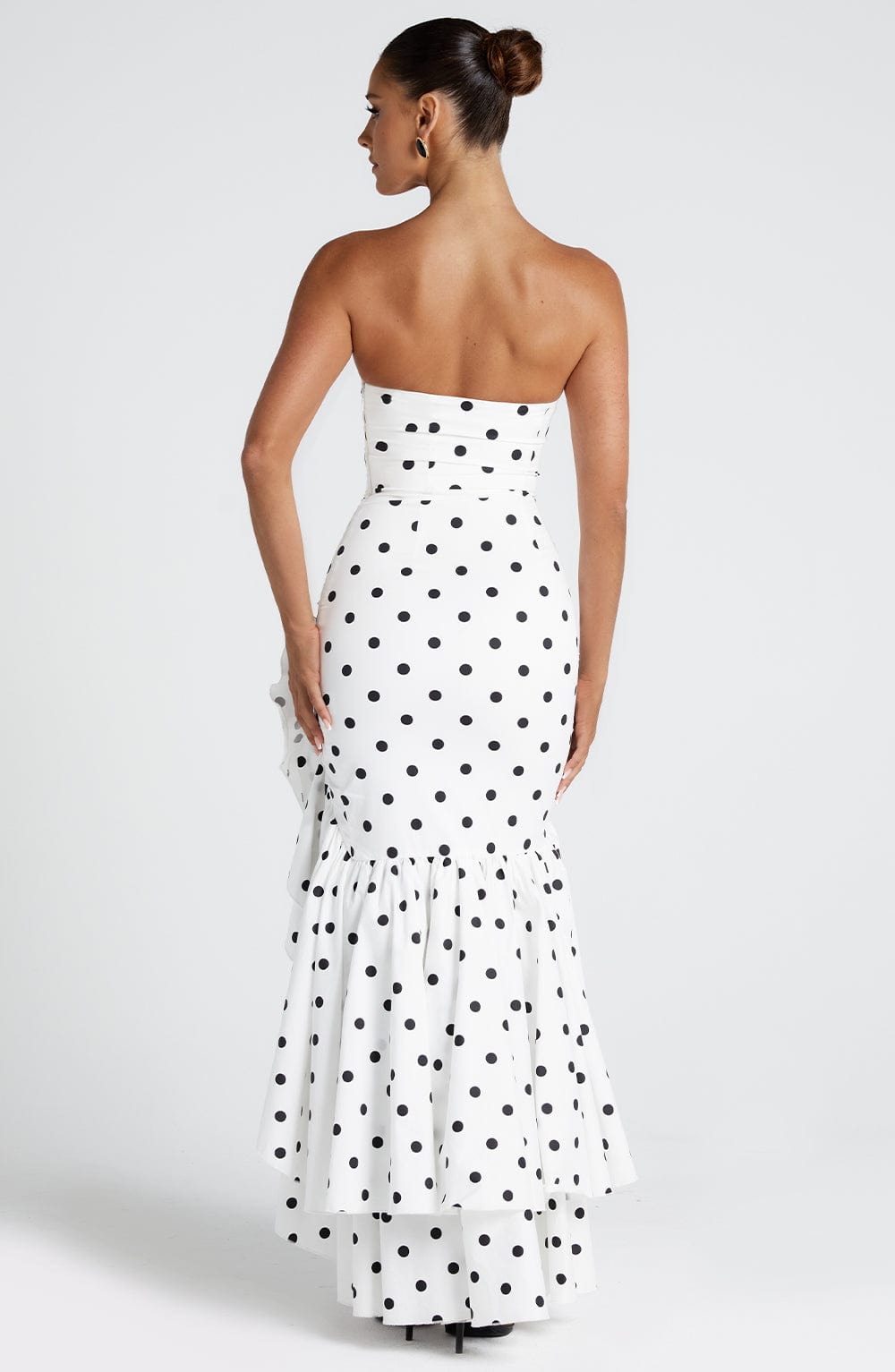 Brise Maxi Dress in Black Polka Dot Print by Clandour, product photo 3