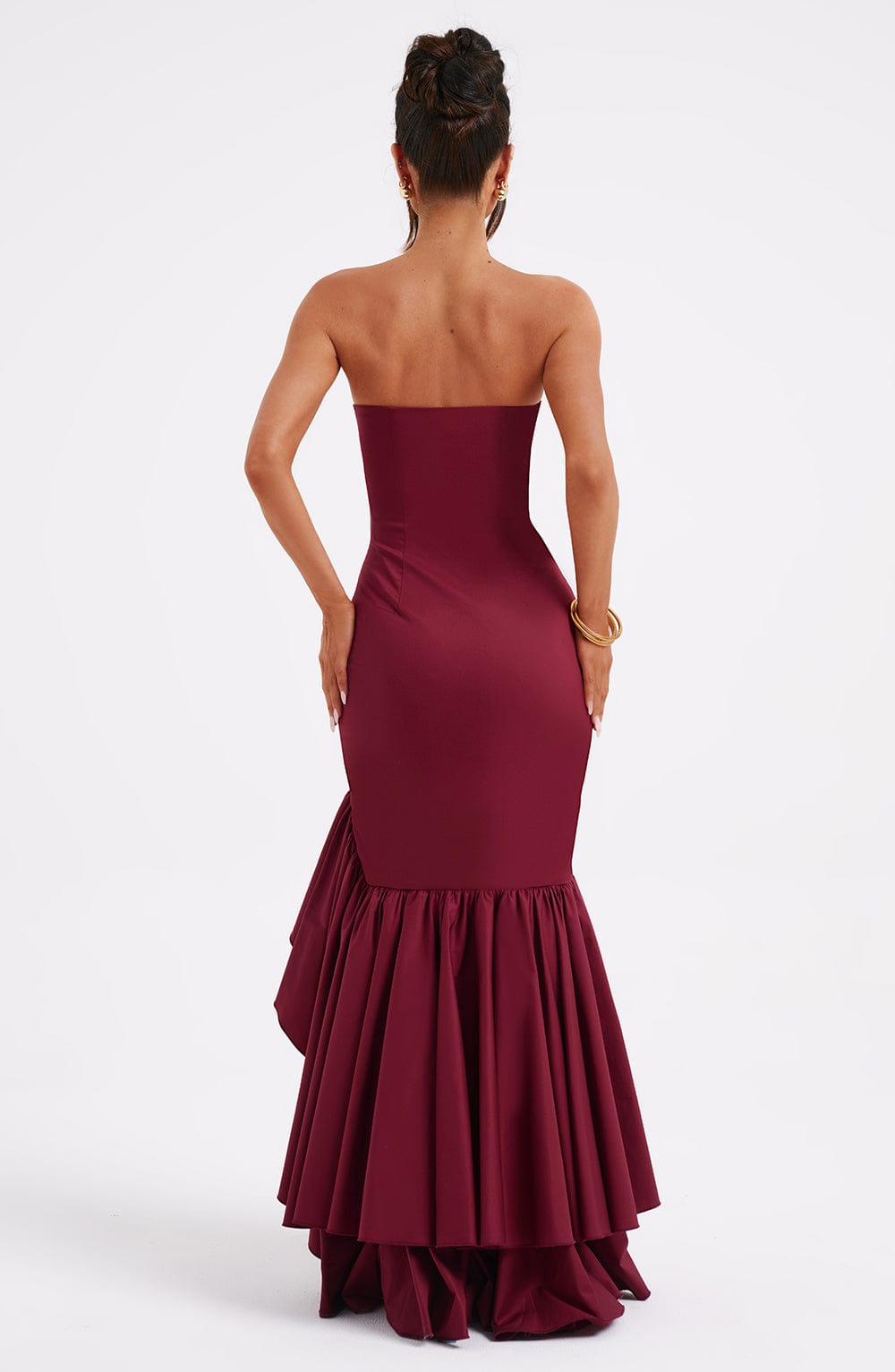 Brise Maxi Dress in Burgundy by Clandour, product photo 3