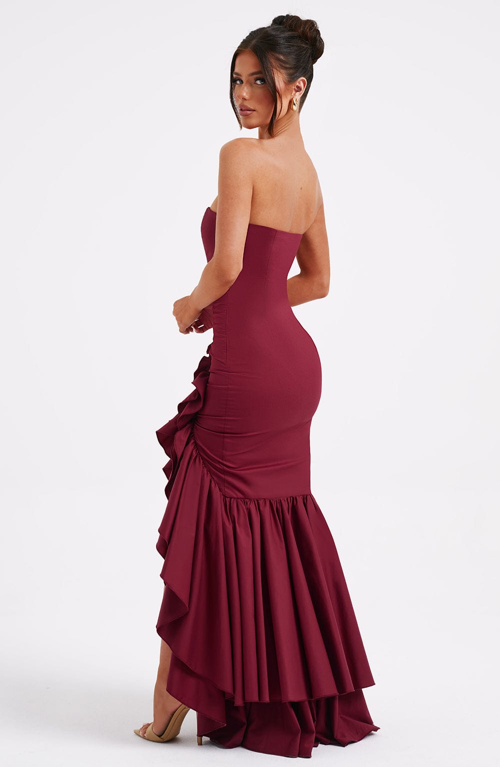 Brise Maxi Dress in Burgundy by Clandour, product photo 5