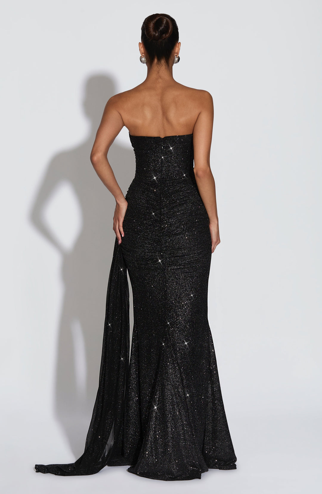 Coraelle Maxi Dress in Black Sparkle by Clandour, product photo 3