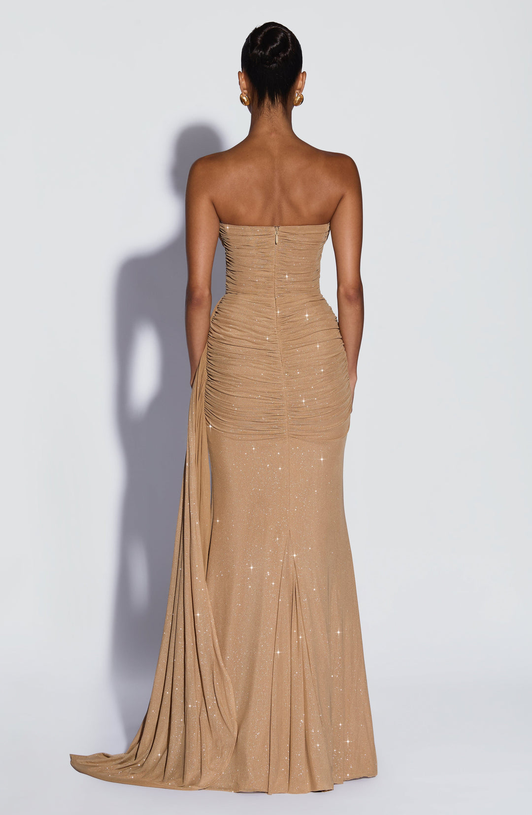 Coraelle Maxi Dress in Gold Sparkle by Clandour, product photo 2