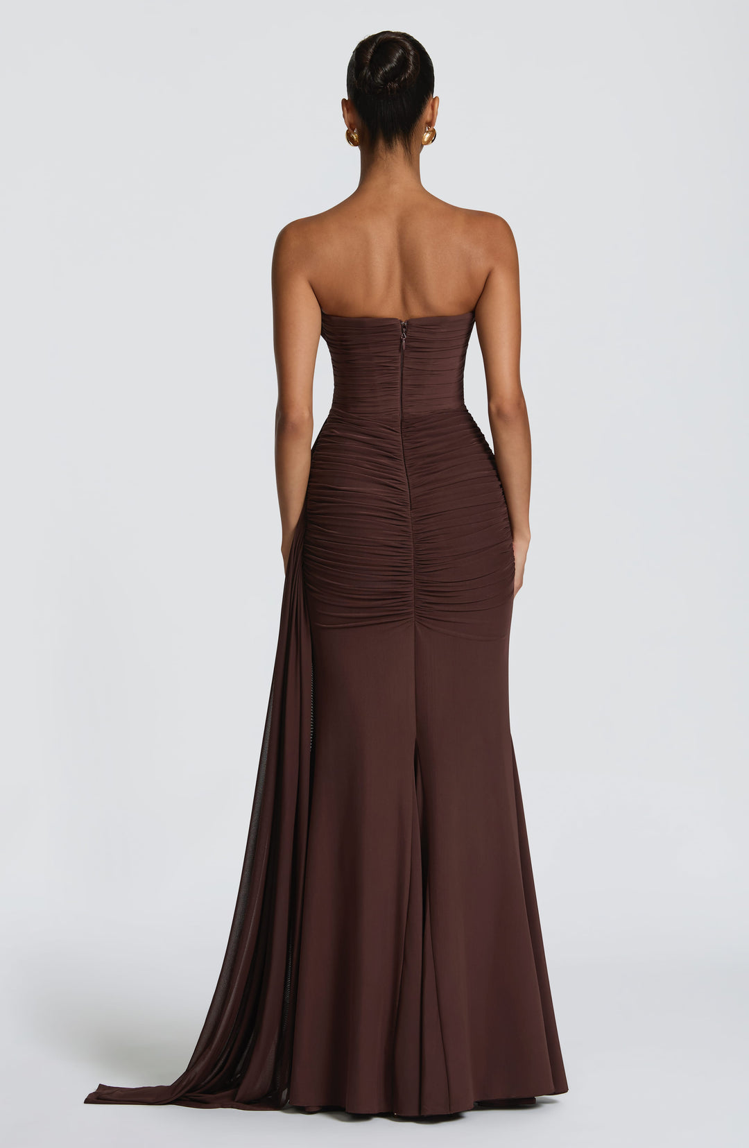 Coraelle Maxi Dress in Plum Brown by Clandour, product photo 3