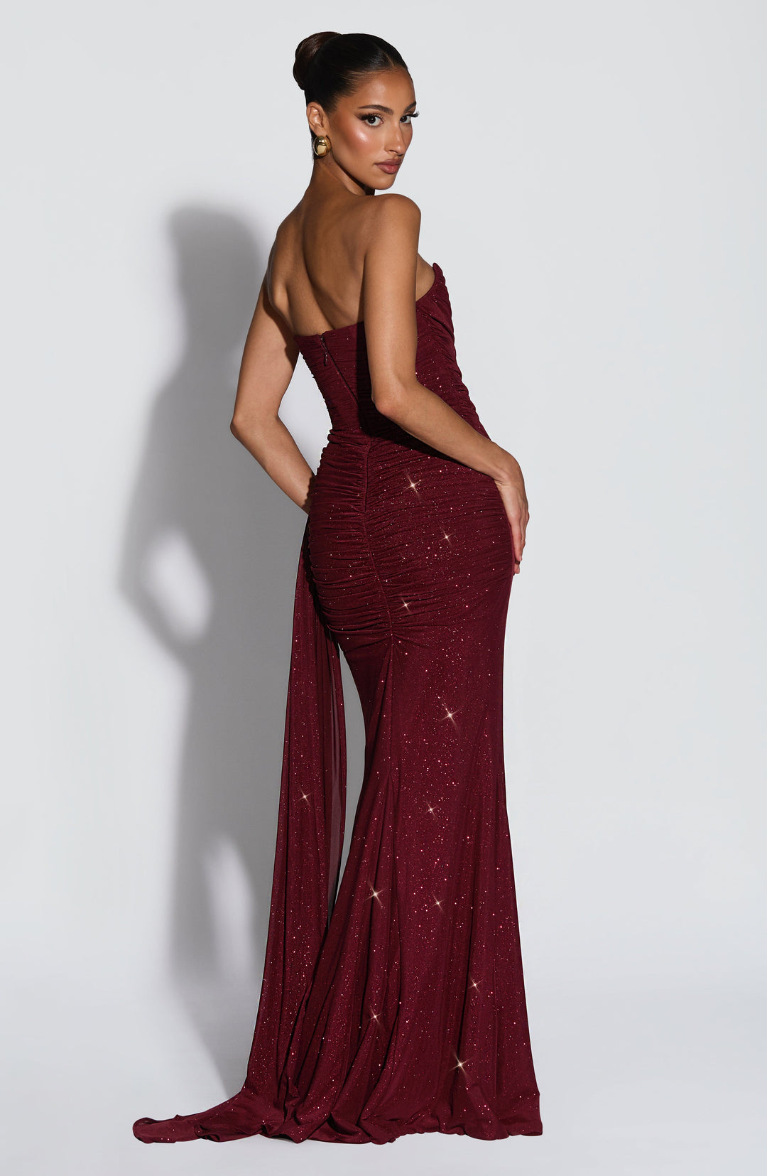 Coraelle Maxi Dress in Wine Sparkle by Clandour, product photo 4