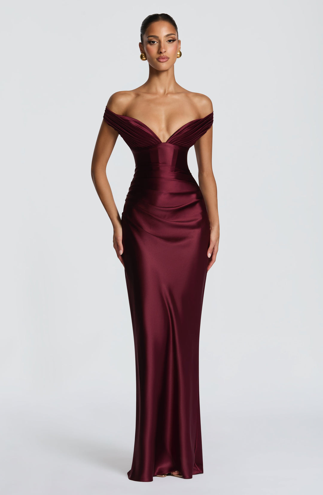Coraena Maxi Dress in Cherry Lacquer by Clandour, product photo 1