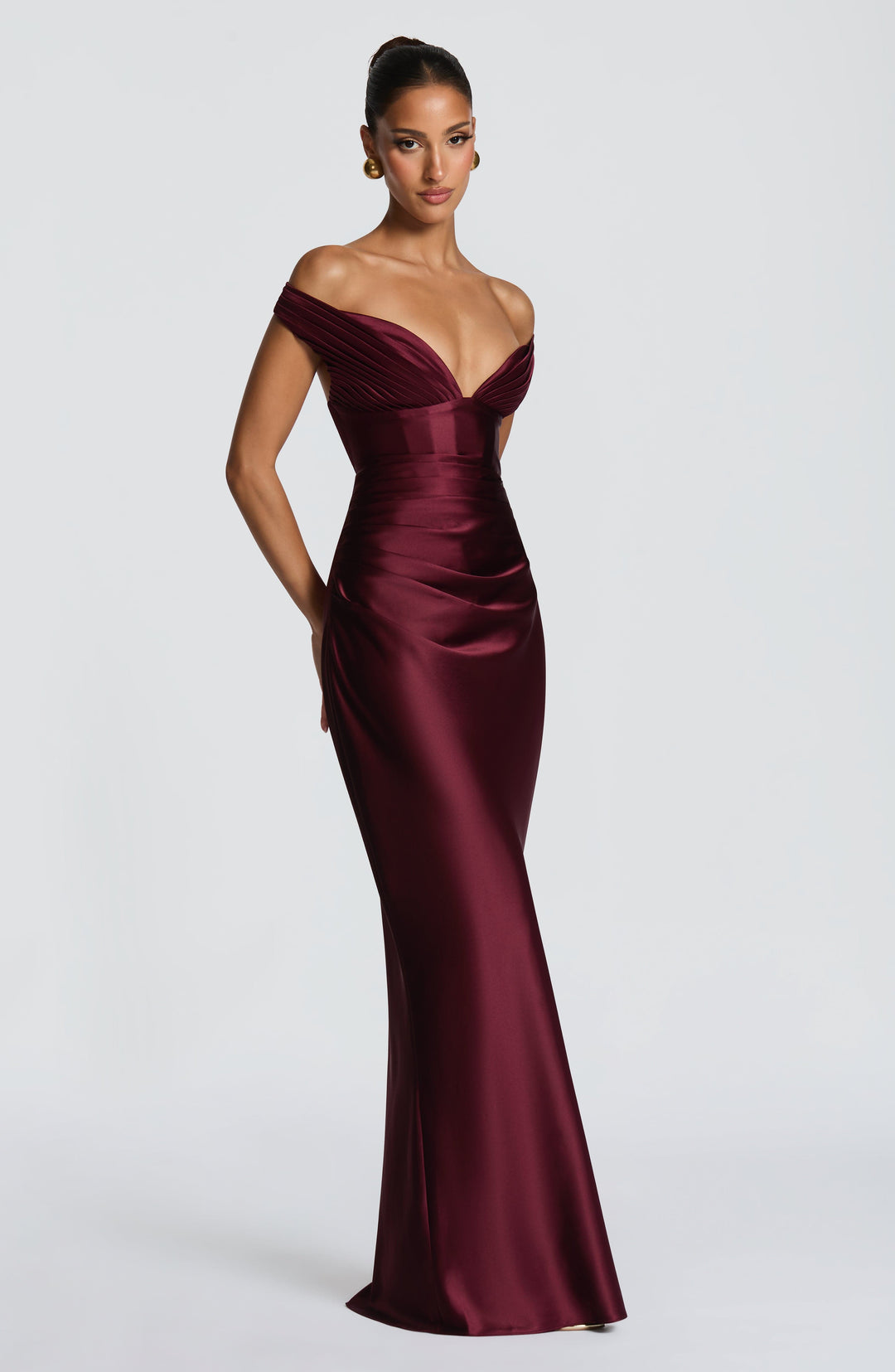 Coraena Maxi Dress in Cherry Lacquer by Clandour, product photo 3
