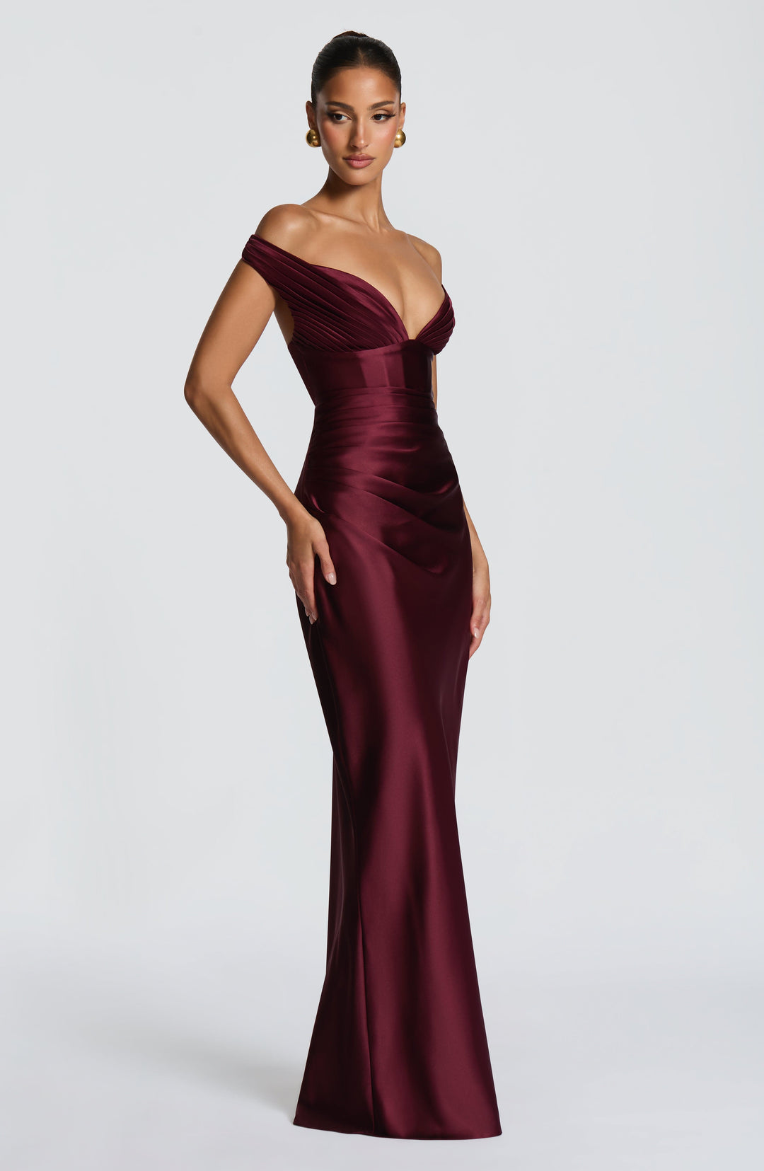 Coraena Maxi Dress in Cherry Lacquer by Clandour, product photo 4