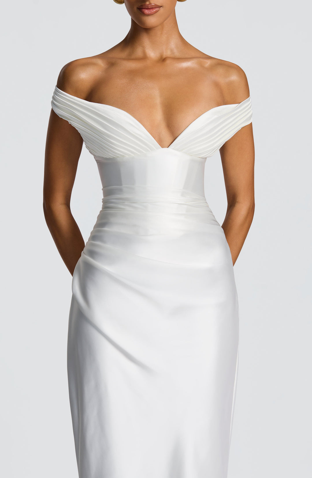 Coraena Maxi Dress in Ivory by Clandour, product photo 3