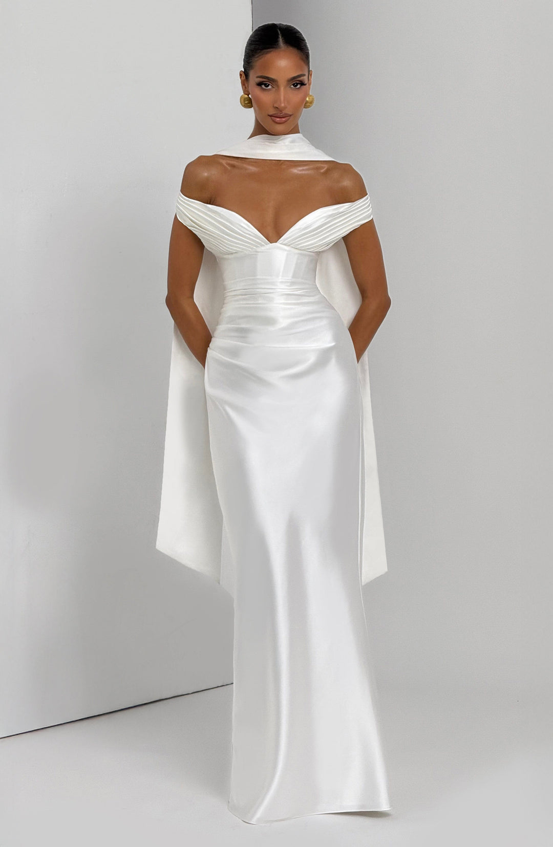 Coraena Maxi Dress in Ivory by Clandour, product photo 5