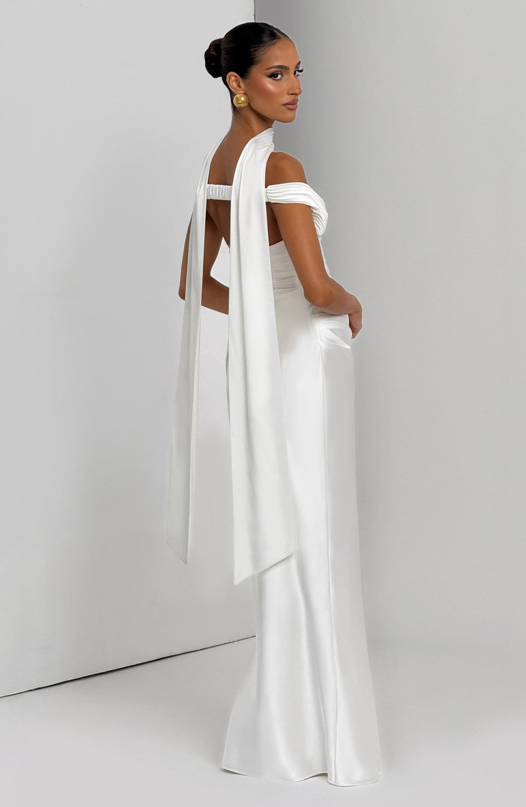 Coraena Maxi Dress in Ivory by Clandour, product photo 6