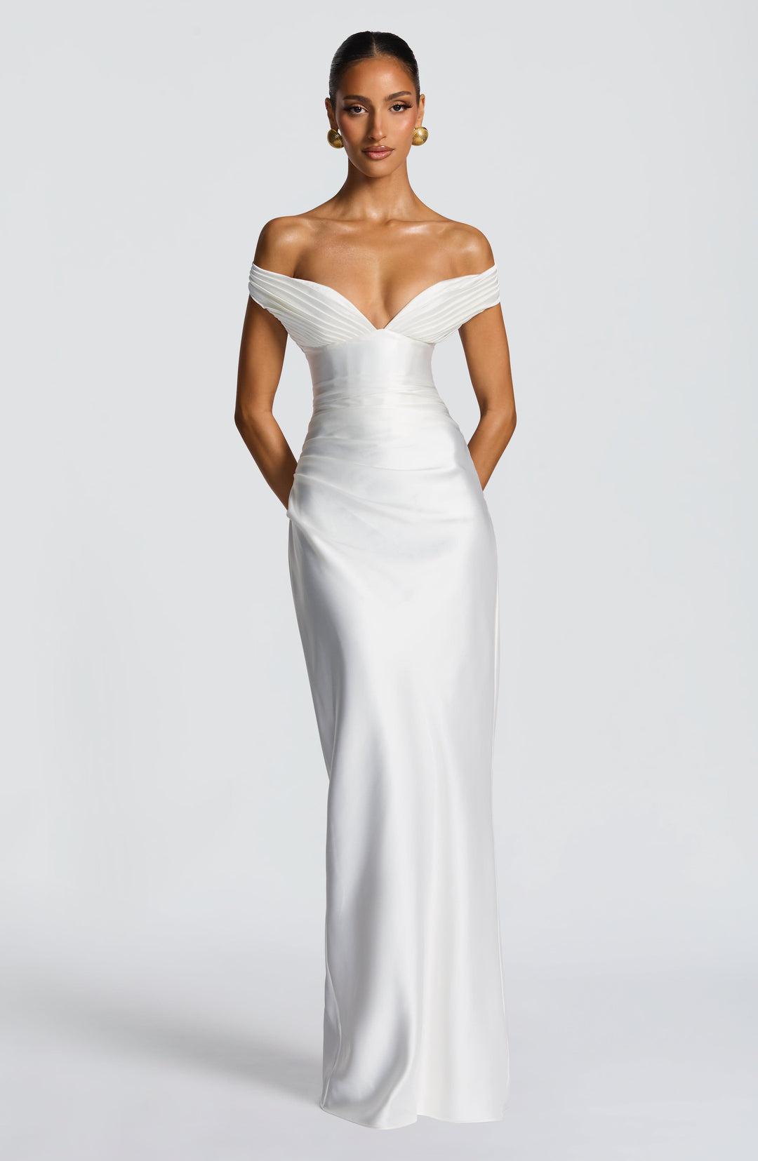 Coraena Maxi Dress in Ivory by Clandour, product photo 7