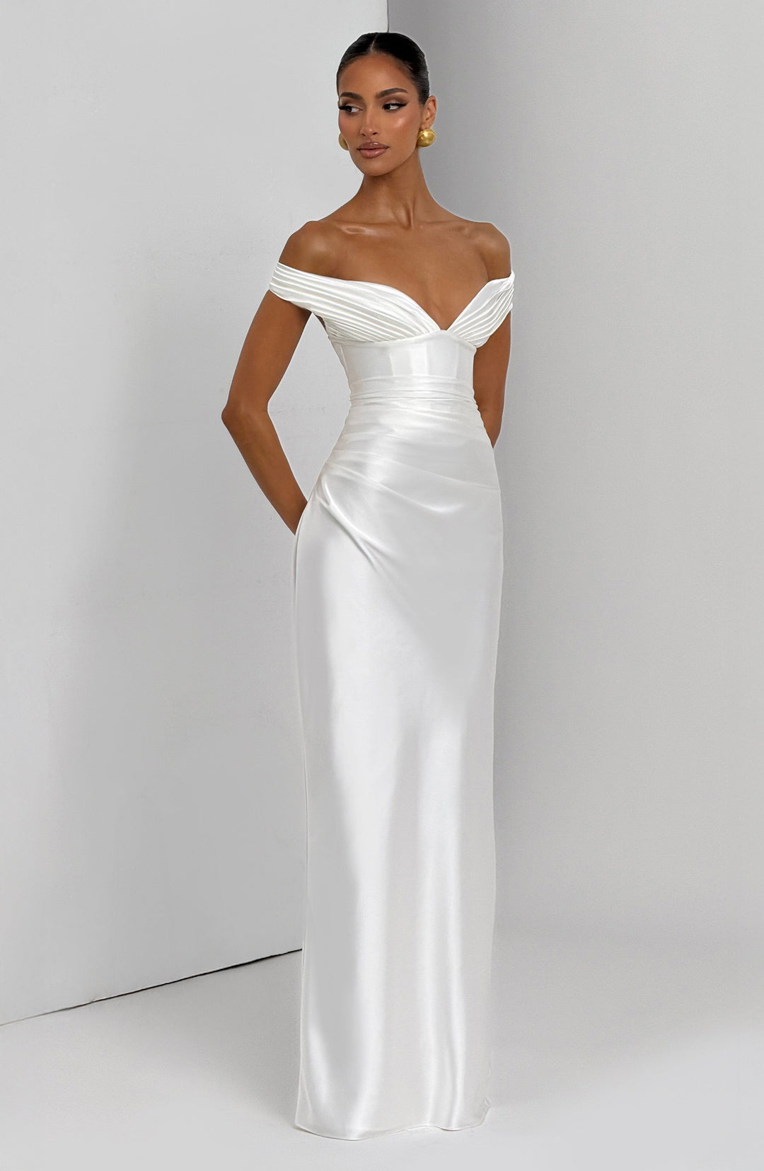 Coraena Maxi Dress in Ivory by Clandour, product photo 8