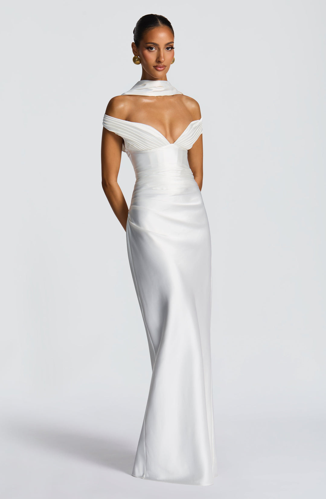 Coraena Maxi Dress in Ivory by Clandour, product photo 10
