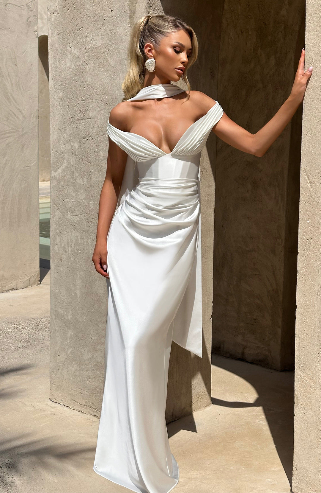 Coraena Maxi Dress in Ivory by Clandour, product photo 11