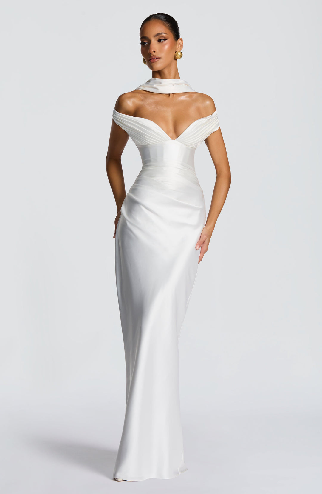 Coraena Maxi Dress in Ivory by Clandour, product photo 12