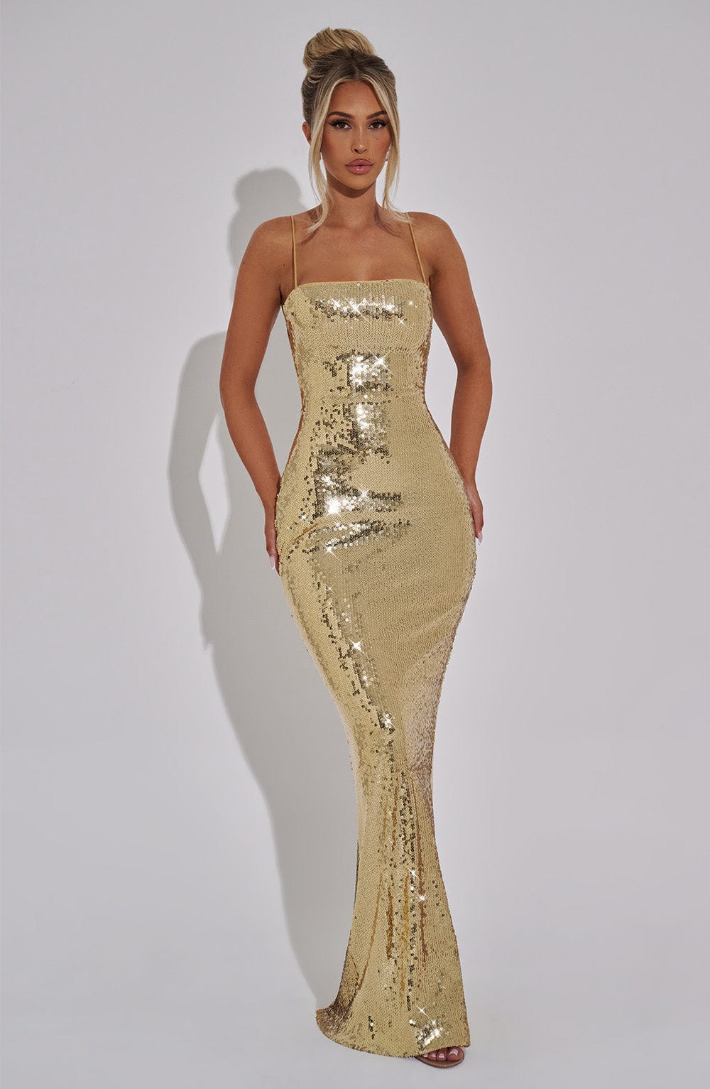Coraette Maxi Dress in Gold by Clandour, product photo 6
