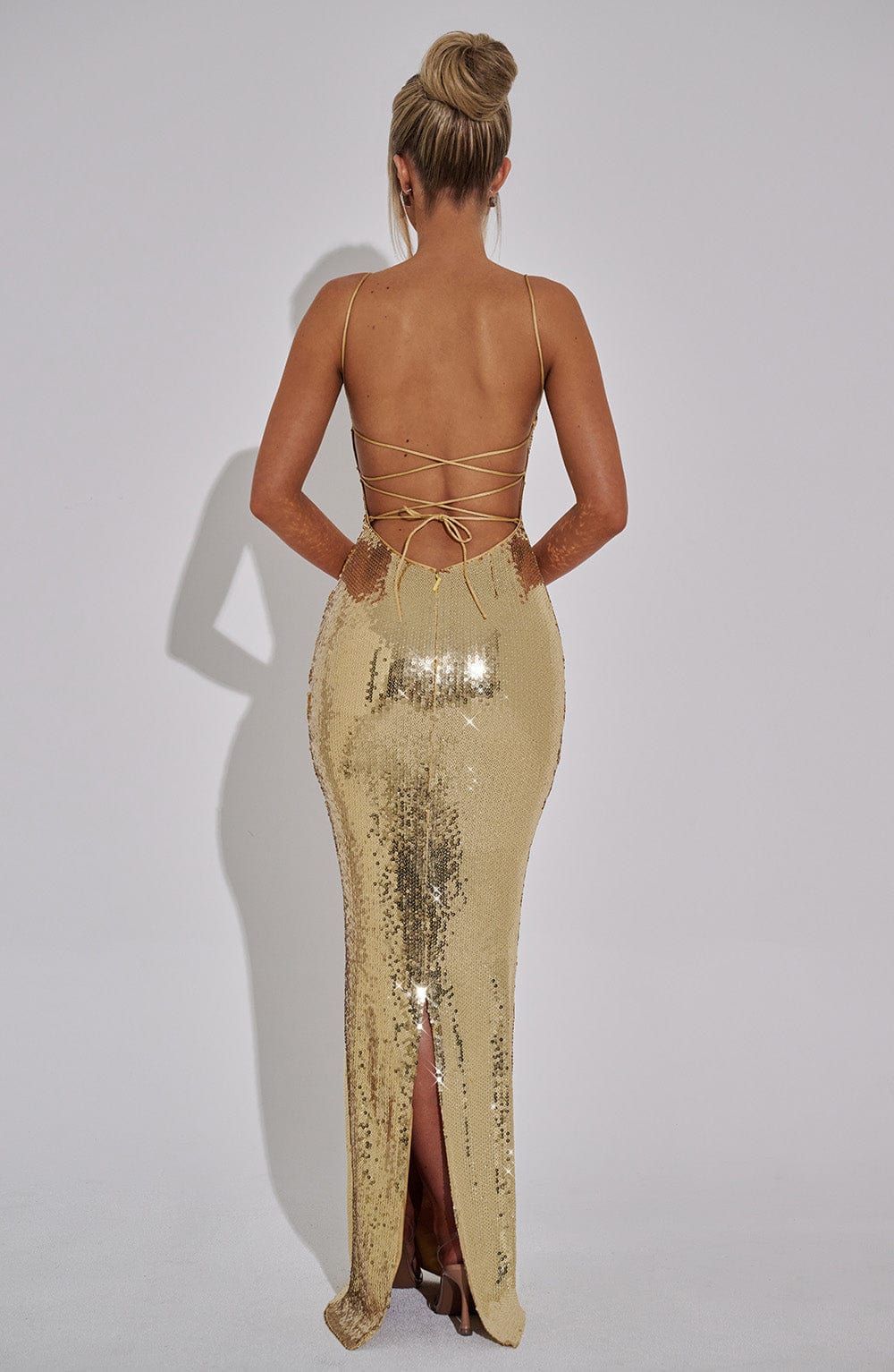 Coraette Maxi Dress in Gold by Clandour, product photo 7