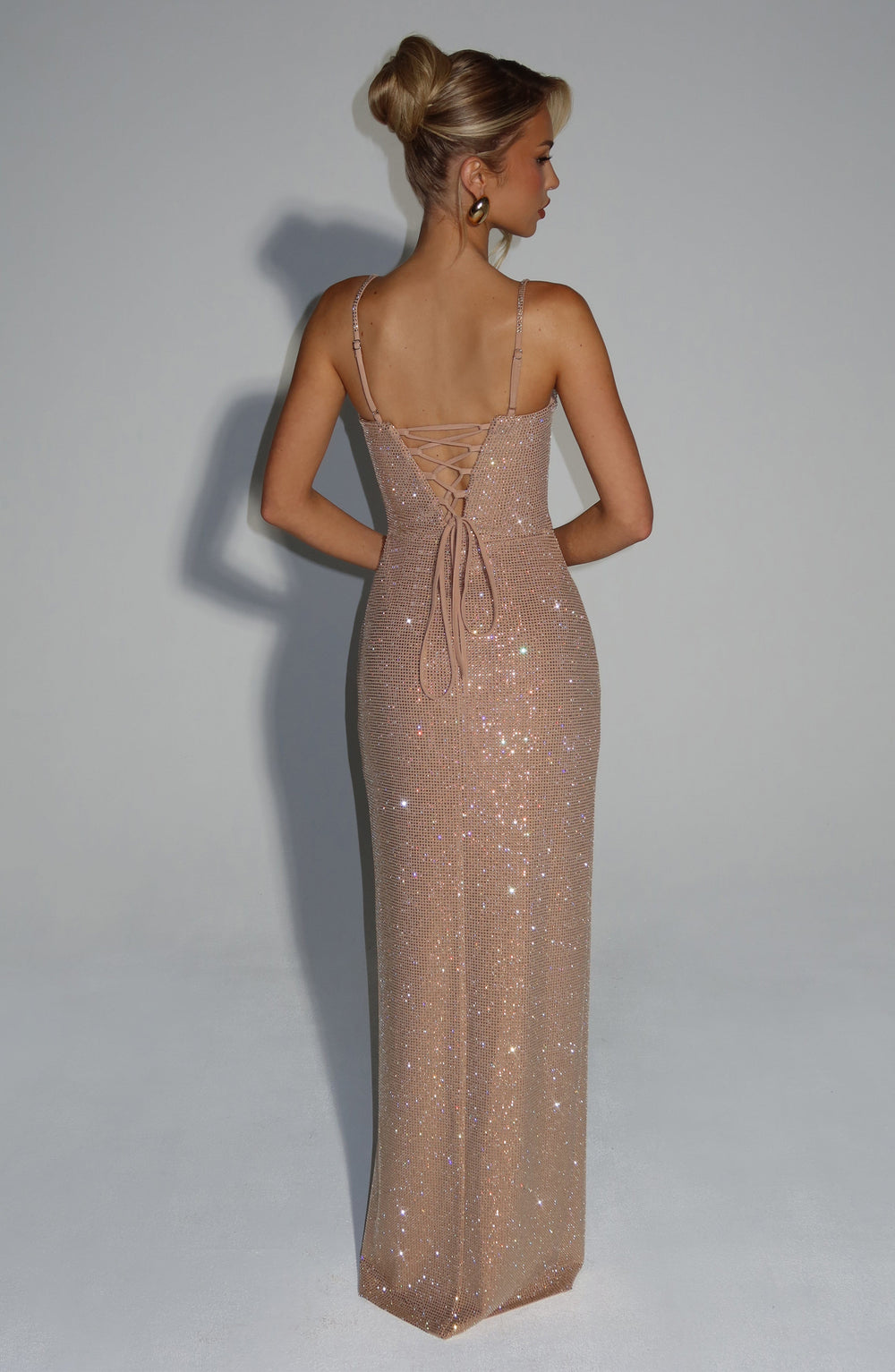 Coraia Maxi Dress in Gold by Clandour, product photo 2