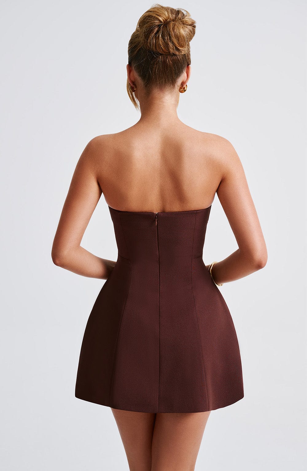 Coraine Mini Dress in Brown by Clandour, product photo 3