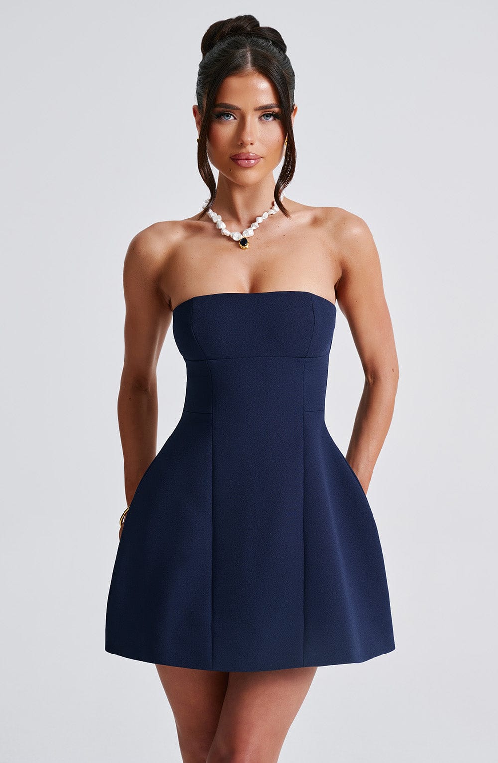 Coraine Mini Dress in Navy by Clandour, product photo 6