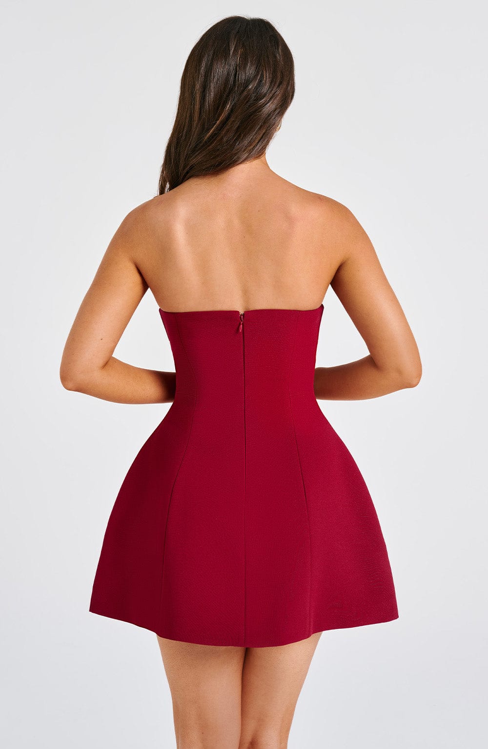 Coraine Mini Dress in Wine by Clandour, product photo 3